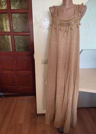 Довга жіноча в'язана сукня від zara knit