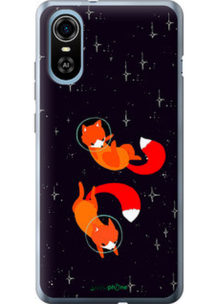 Чехол на zte blade a31 plus лисички в космосе "4519u-2637-72104"
