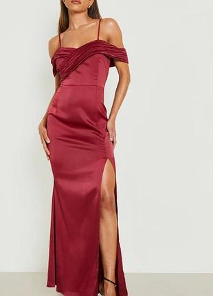 Новое!вечернее атласное платье максы boohoo
