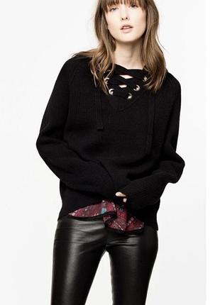 Светр жіночий zadig&voltaire чорний, розмір xs-s, 95% шерсть, 5% кашемір