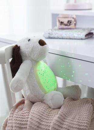 Плюшева іграшка-нічник з проектором зоряного неба у формі собаки starshower belly projector plush dog (дитячі світильники-проектори)