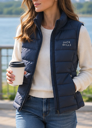 Женская пуховая жилетка jack wills темно-синяя xs 4497 8