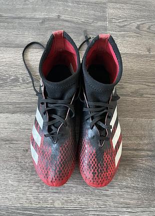Бутси чоловічі adidas predator чорно-червоні, розмір 37, 23 см