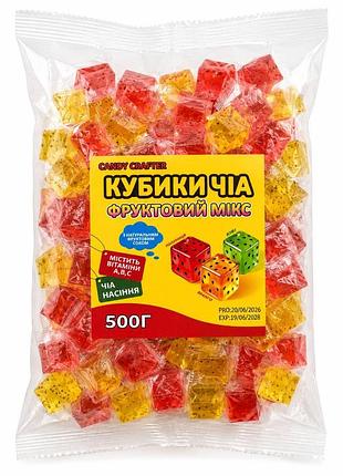 Желейные конфеты «кубики чиа» candy crafter – фруктовый микс 500 г