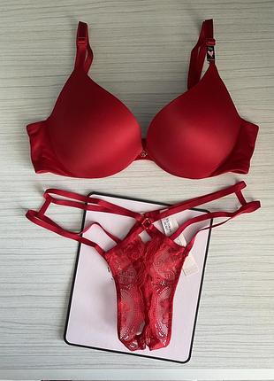 Комплект спідньої білизни victoria’s secret бюстгальтер 34b (75б), трусики s. very sexy. вікторія сікрет