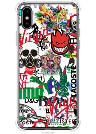Чехол на iphone x many different logos "4022sp-1050-72104"