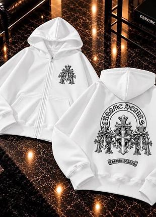Зип-худі chrome hearts (біле) виликий вибір!