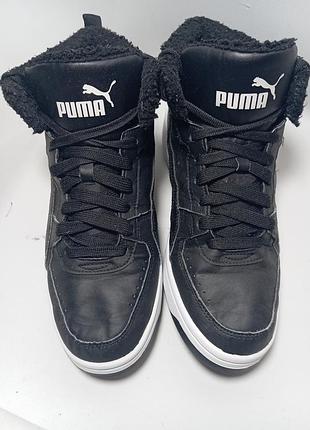 Теплые кроссовки puma, черные, для подростка 3