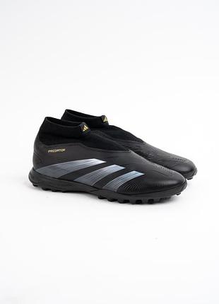 Сороконожки футзалки adidas predator 24 league laceless черные размер 40-41