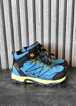Детские треккинговые ботинки hi-tec blackout mid waterproof, размер 34