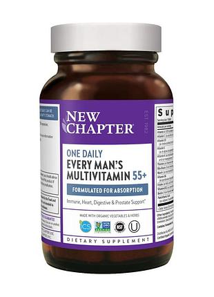 Витамины и минералы new chapter every man's one daily 55+ multivitamin, 72 таблеток