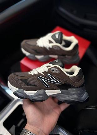 New balance 9060 темно коричневі термо