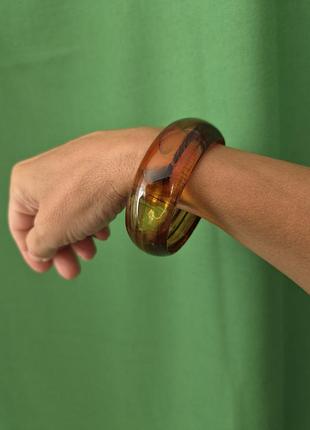 Браслет із люциту 50-60-е г. під бурштин/ черепаху, бурштиновий люцит. вінтаж vintage