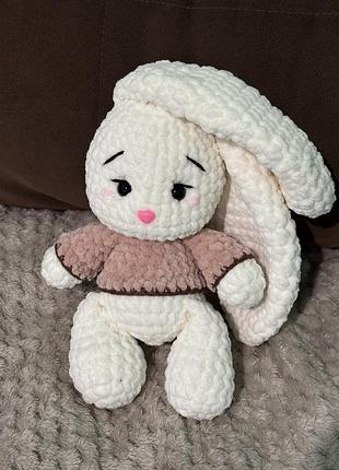 🐰вʼязаний зайчик ручної роботи