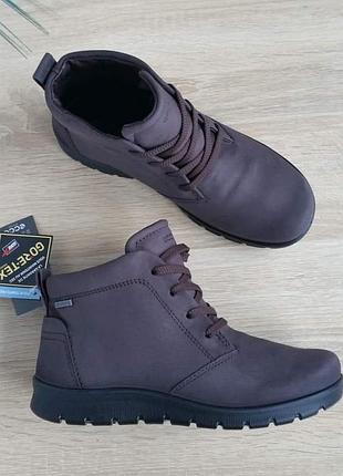 Оригинальные женские нубуковые утепленные ботинки ecco babett gore-tex, 35р.