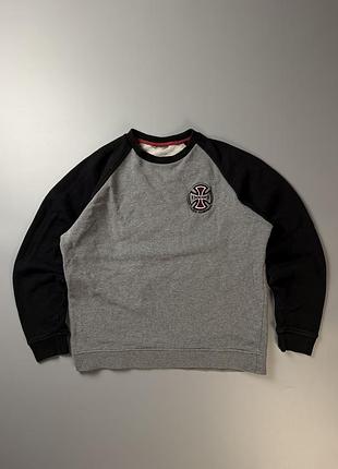 Світшот independent truck company raglan sweatshirt світшот сірий чорний раглан скейтбординг