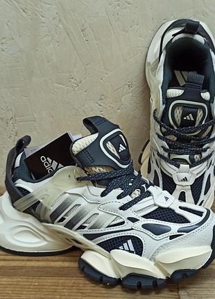 Adidas vento xlg кроссовки женские модные брендовые черно белые натуральная кожа демисезон