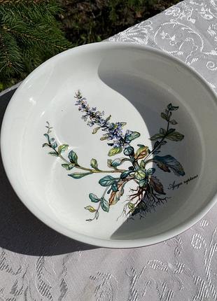 Вінтажна фарфорова салатниця / форма для запікання villeroy & boch з колекції botanica (модель ajuga reptans).