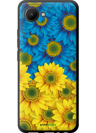Чехол на realme c30 жёлто-голубые цветы "1048b-2700-72104"