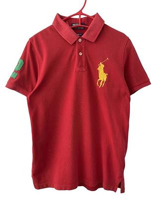 Чоловіча поло polo ralph lauren big pony custom fit з цифрою 2 (розмір l)