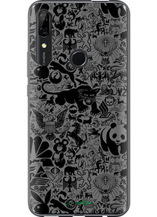 Чохол на huawei p smart z чорно-сірий стікер бомбінг "2432u-1704-72104"