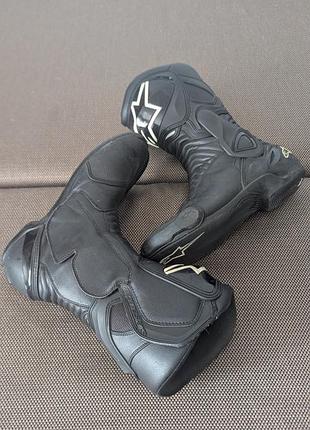 Мотоботы alpinestars s-mx 6, натуральная кожа, размер 45 (стелька 30 см), профессиональная мотозащита