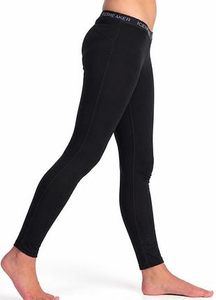 Термобілизна жіноча icebreaker merino 200 oasis bodyfit чорна 100% меринос