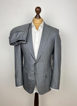 Ermenegildo zegna trofeo wool\silk suit костюм у смужку зегна вовна шовк
