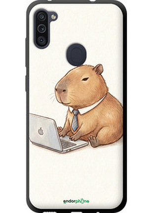 Чехол на samsung galaxy m11 m115f funny capybara ceo working "6777b-1905-72104"