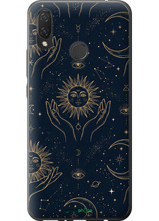 Чехол на huawei p smart plus celestial harmony: sun & moon gold mystic pattern "6778u-1555-72104"