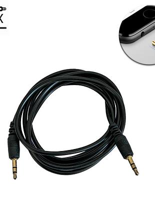 Aux кабель у машину 1.4 м чорний, подовжувач аукс mini jack 3.5 мм — mini jack 3.5 мм, дріт аукс для авто