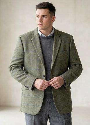 Твидовый пиджак austin reed 100% шерсть размер 44r 🇬🇧 herringbone
