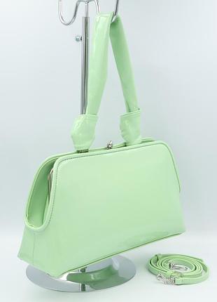 Сумка женская кожаная polina & eiterou 2965 red bean green