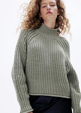 Светр жіночий h&m об'ємний теплий сірий розмір s