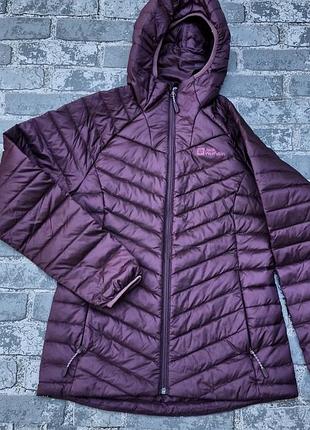 Куртка жіноча jack wolfskin стьобана бордова пух