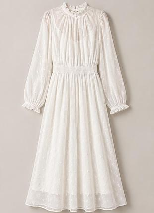 Молочна фактурна мідісукня h&m, розмір 36