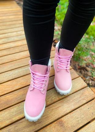 Женские ботинки timberland "pink"8 фото