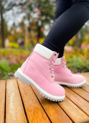 Женские ботинки timberland "pink"10 фото