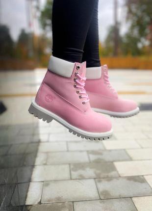 Женские ботинки timberland "pink"7 фото