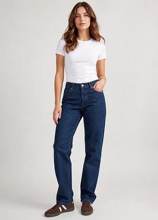 Джинсы классические straight mid waist женские jjxx темно-синие (12345768-32)