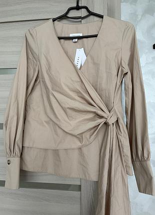Блуза жіноча topshop на запах бежева