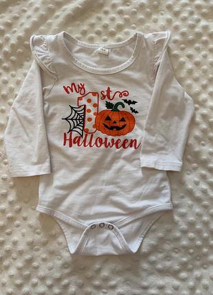 Боді для дівчинки біле з принтом my 1st halloween