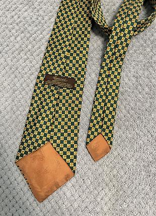 Краватка чоловіча gucci вінтажна, зелено-жовта, з геометричним принтом