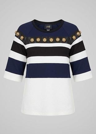 Блуза жіноча cavalli class by roberto cavalli в смужку з золотими ґудзиками