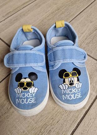 Кеди дитячі mickey mouse блакитні на липучках