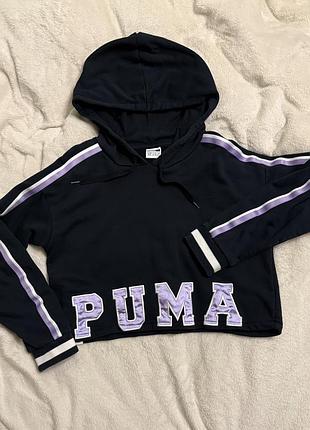 Худі жіноче puma укорочене чорне, розмір xs