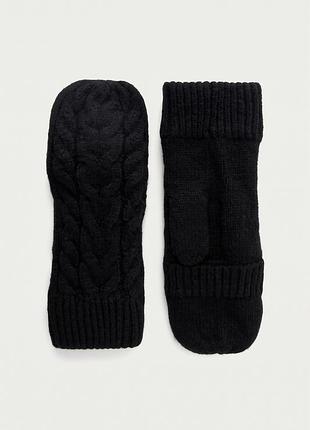 Новые теплые варежки-митенки dkny (оригинал), черные