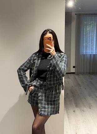 Костюм жіночий bershka твідовий у клітинку