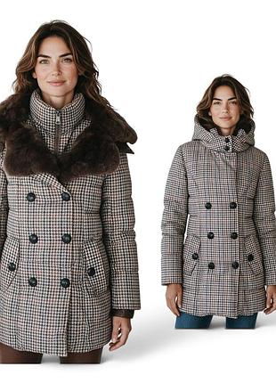 Rachel roy new york - демисезонная куртка с меховым воротником и капюшоном, р. 38