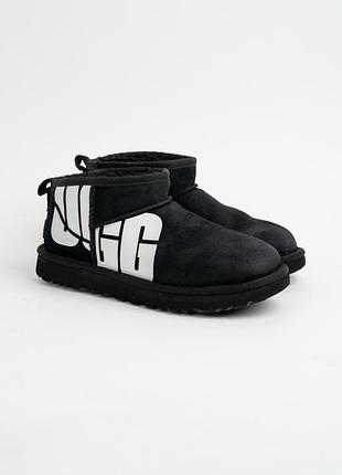 Ботинки ботинки ugg ultra mini chopd женские замшевые черные размер 38